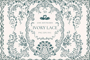 Ivory Lace Vintage Wedding Frames, a Decorative Illustration by Ekaproeka (Thumbnail 9 of 9)