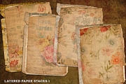 Layered Paper Stacks and Backgrounds, an Illustration by Vintage Style ...