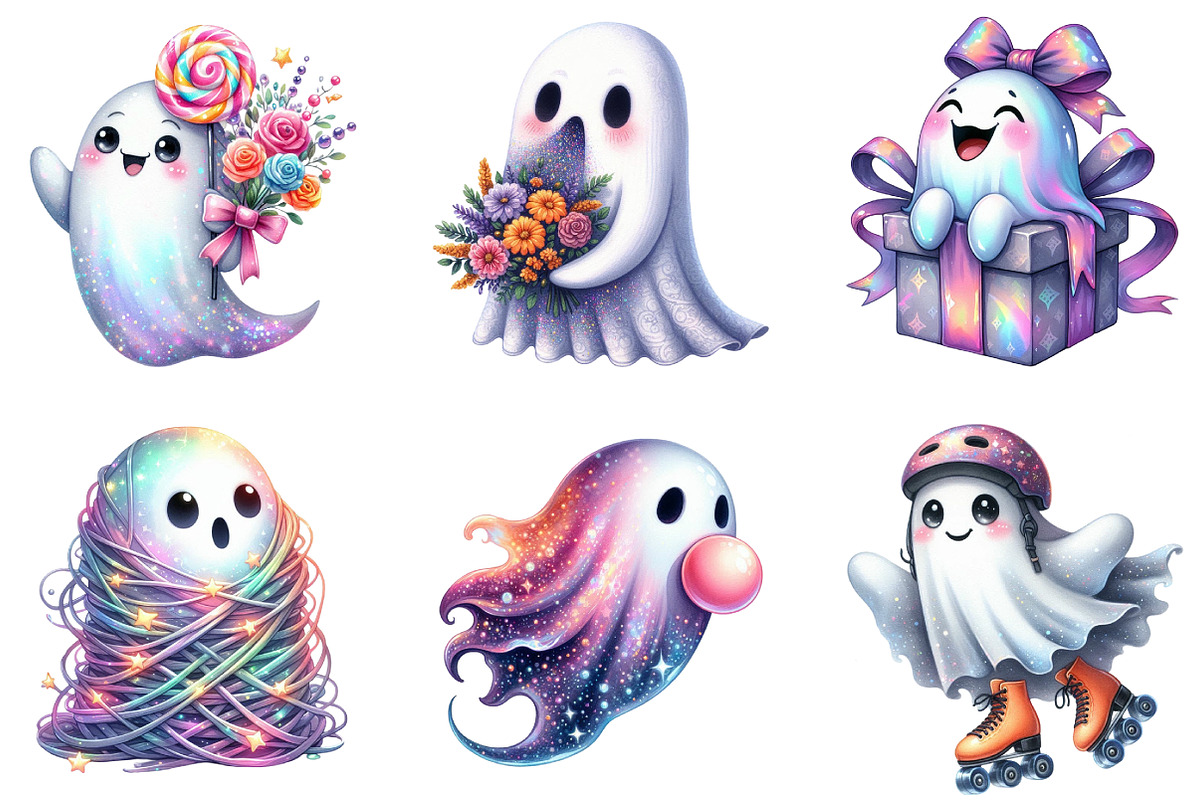 Funny Halloween Ghost Iridescent, an Illustration by DreamArtGraphic (Photo 6 of 6)