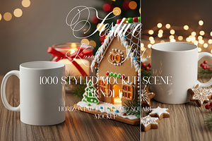 Rustic Christmas Mug Bundle 1000 JPG, a Cups & Container Mockup by KennedyStudio