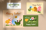 Happy Easter cute card backgrounds, a Background Graphic by Good Studio (Thumbnail 1 of 6)
