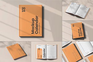 Calendar Book Cover Mockup, an Advertising Mockup by DesignRushMarket