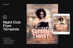 Night Club Flyer Template, a Flyer Template by iDoodle Studio