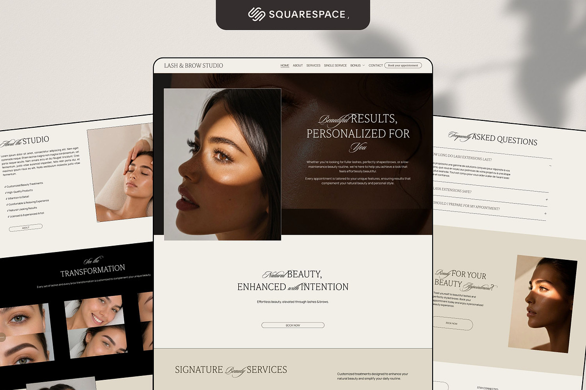 Template Squarespace Lash & Brow, a Squarespace Template by Studio Marmotte (Photo 1 of 11)