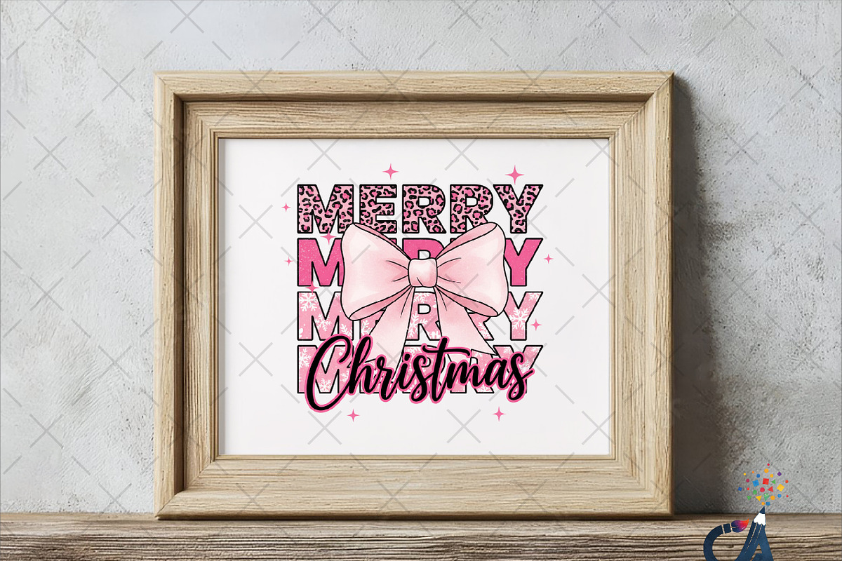 Merry Christmas Bow Sublimation Png, an Illustration by Creative Art (Photo 3 of 6)