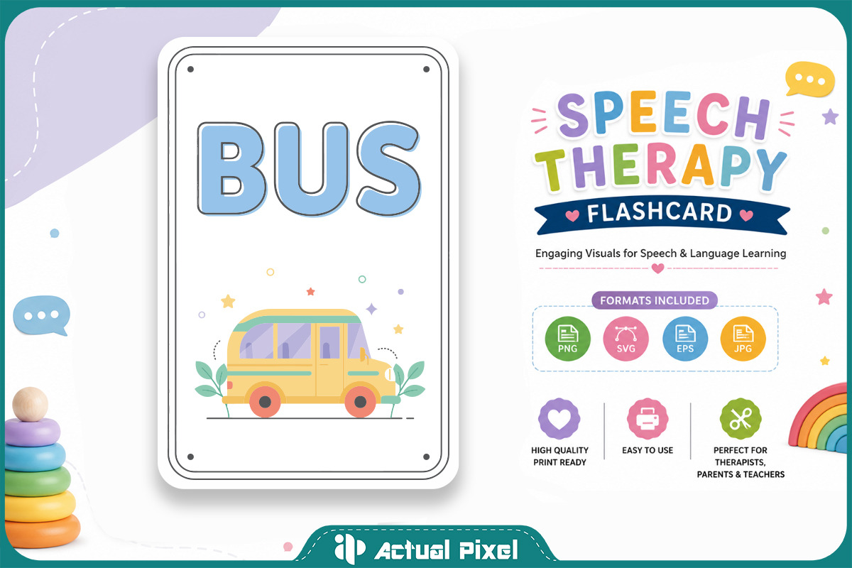 Speech Therapy Flashcard Bundle, an Education Illustration by Actual Pixel (Photo 6 of 22)