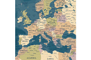 Vector World Map - Large&Detailed, a Decorative Illustration by PorcuPen Works (Thumbnail 4 of 7)