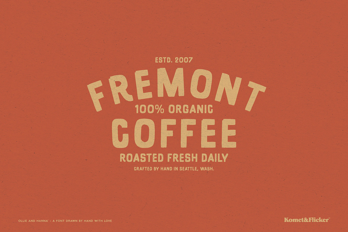 Ollie and Hanna, a Sans Serif Font by Komet & Flicker (Photo 4 of 13)