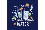 Drink water card backgrounds set, a Food Illustration by Good Studio (Thumbnail 2 of 6)