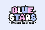 BLUE STARS 4th of July Star Font, a Sans Serif Font by Blush Font Co. (Thumbnail 1 of 6)