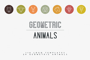 116 Geometric Animal Logos -30%