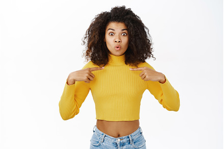 Portrait of surprised black girl