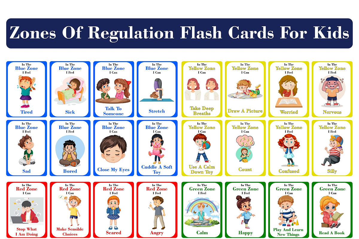 Zones of Regulation Flash Card, an Education Illustration by DigitalsDesigns (Photo 1 of 9)
