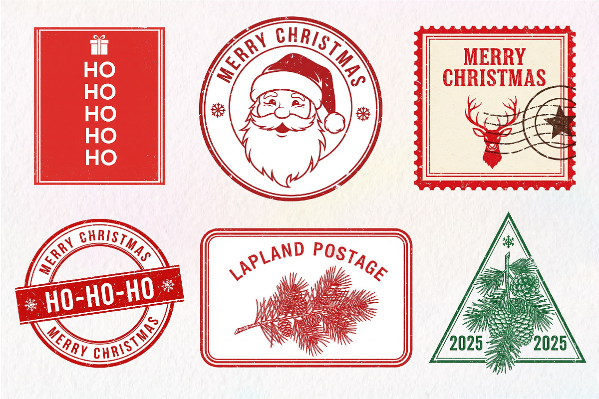 Vintage Christmas Stamp Collection, an Illustration by Dream Creation (Photo 3 of 7)