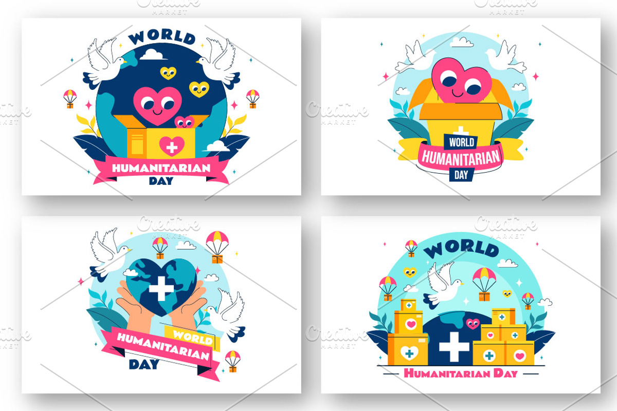 10 World Humanitarian Day Vector, a Person Illustration by denayunebgt (Photo 3 of 4)