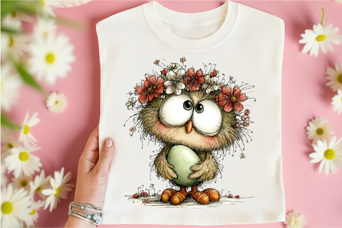 Whimsical Easter Owl Clipart, an Illustration by Libby Wishes (Photo 4 of 8)