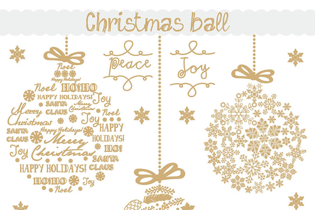 Vector christmas ball cliparts, an Illustration by burlapandlace (Photo 2 of 3)