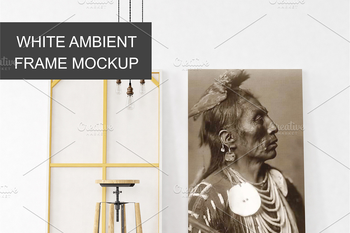 White Ambient Frame Mockup, a Print Template by desgiant (Photo 2 of 2)