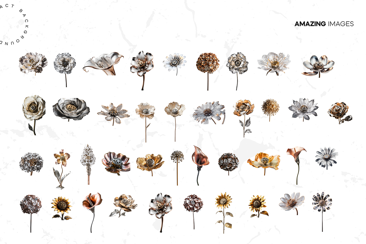 Mechanical Flowers Steampunk Clipart, an Object Graphic by Lumeno (Photo 3 of 8)