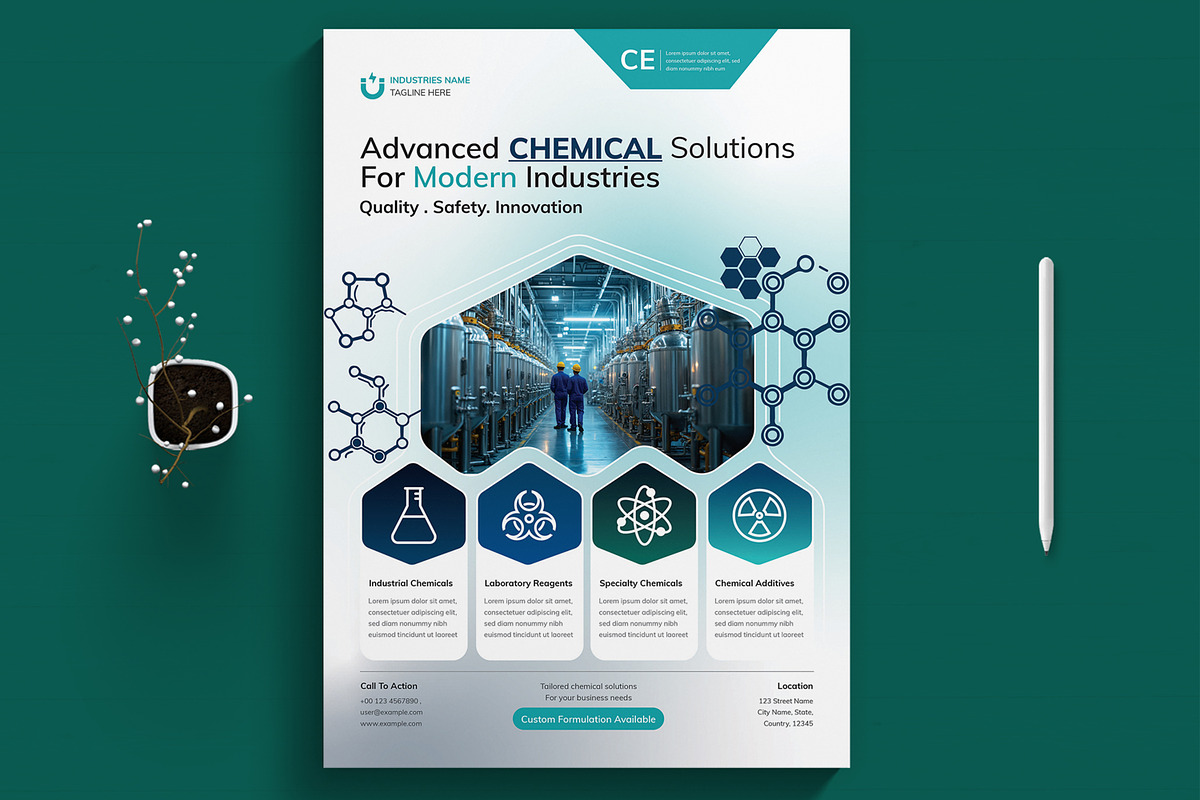 Chemical Manufacturer Flyer, a Flyer Template by MightyDesign (Photo 1 of 8)
