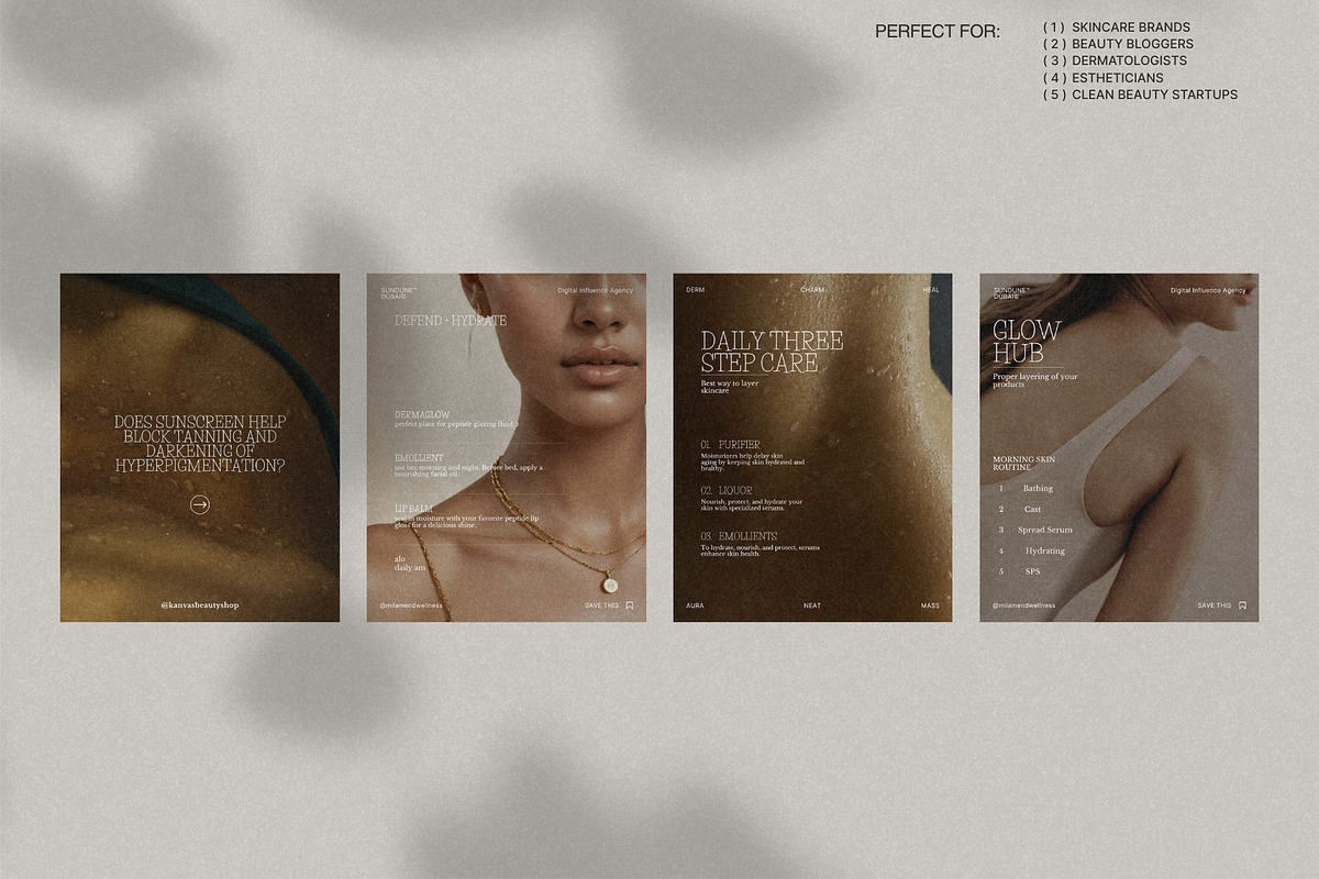 Aesthetic Skincare Canva Post Kit preview 3