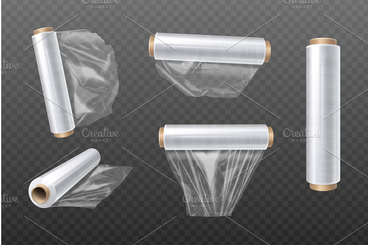 Cling film. Pvc stretch wrap roll, an Object Illustration by Stock-Smart-Start