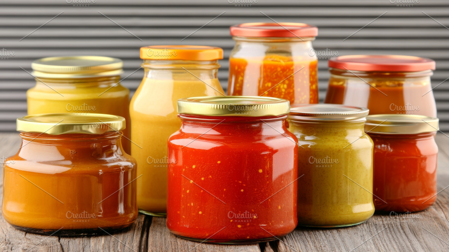 Glass jars filled with spicy pepper, a Photo by Dvoevnore photos