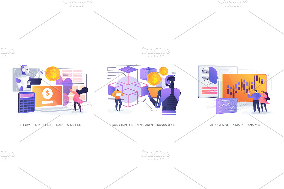 AI Financial Tools and Blockchain, a Technology Illustration by Visual Generation