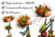 Quirky Holly Girl Clipart, an Illustration by Libby Wishes (Thumbnail 5 of 7)