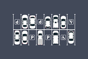 Top view parking lot with cars, a Transportation Illustration by Yayasya (Thumbnail 2 of 3)
