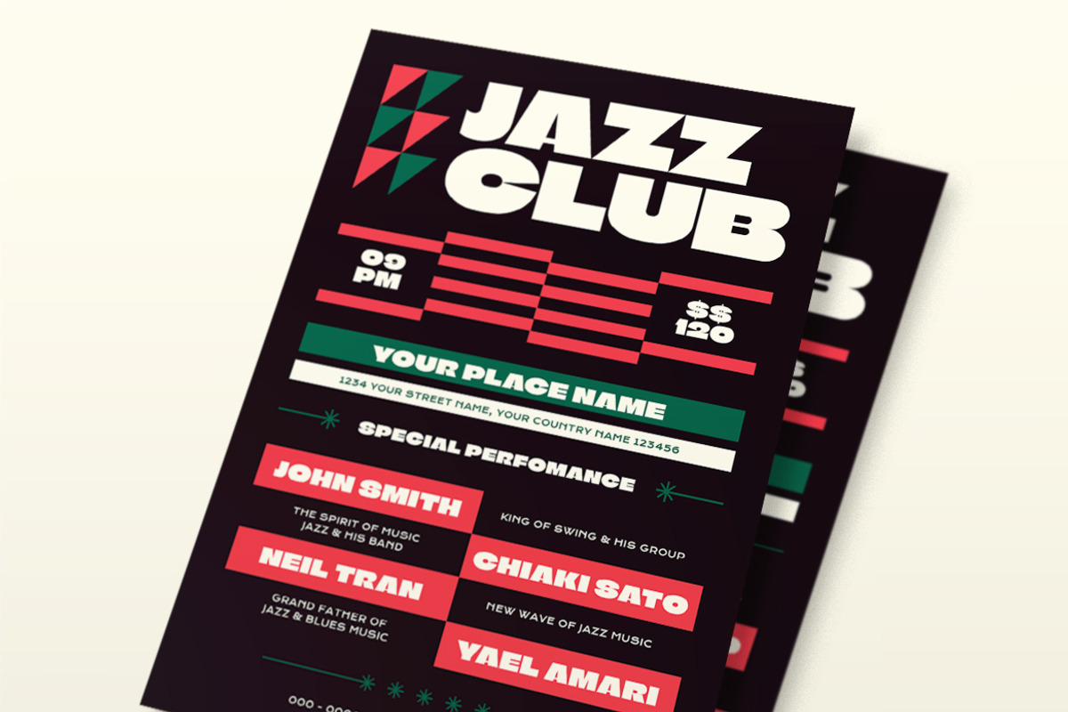 Jazz Music Club Flyer, a Flyer Template by Tokosatsu (Photo 2 of 3)
