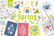 Spring Clipart, a Seasonal Illustration by Nadezhda Mikhailova (Thumbnail 1 of 11)