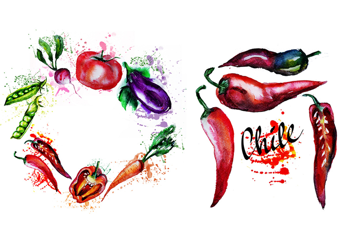 vegetarian set, a Food Illustration by art_mouse (Photo 8 of 10)