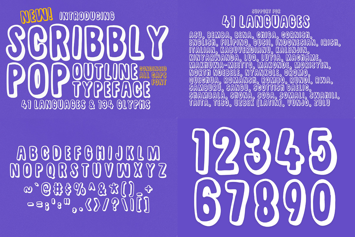 Outline Font Bundle - 34 Fonts!, a Sans Serif Font by HipFonts (Photo 15 of 17)