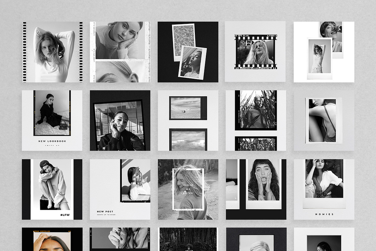 Black&White Film Frames Templates, a Social Media Template by Sparrow & Snow (Photo 11 of 11)
