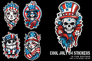 Cool July 04 Stickers, an Object Graphic by Digital Art Creations (Thumbnail 2 of 6)