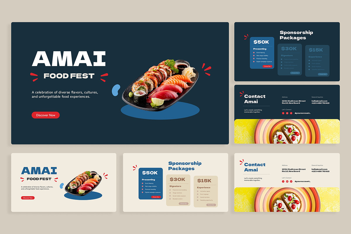 Amai - Food Festival PowerPoint, a Presentation Template by New Coral Design (Photo 7 of 10)