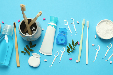 Concept of tooth or oral care, top view, a Health & Medical Photo by AtlasStudio PRO
