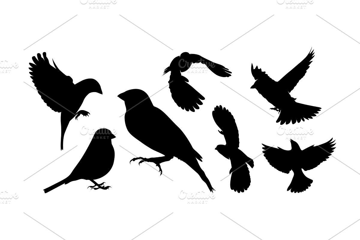 sparrow bird eagle silhouette logo, an Animal Illustration by Atlantis X Nurman Arbai (Photo 3 of 3)