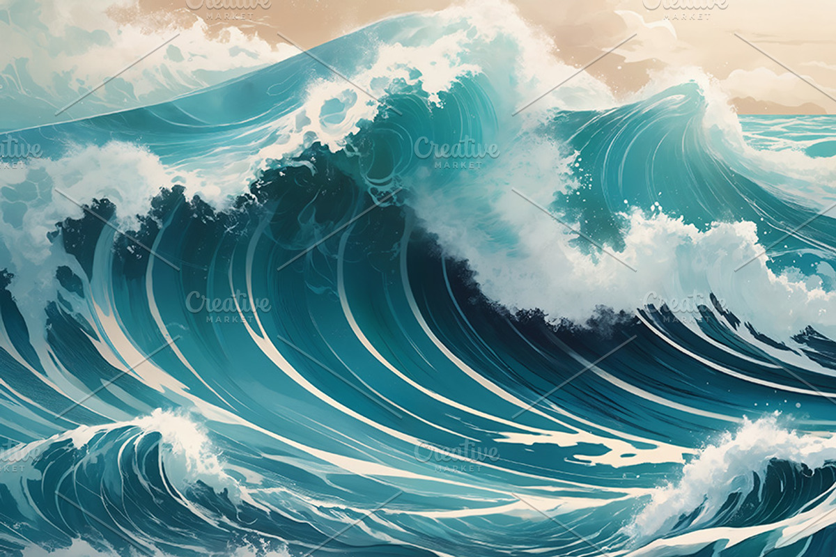 Ocean Waves, a Decorative Illustration by h.utomo (Photo 8 of 31)