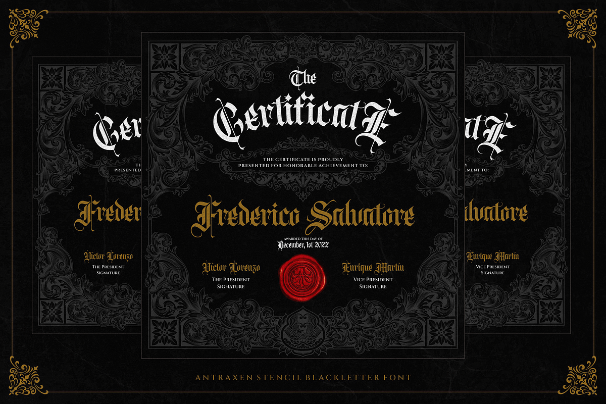 Antraxen for Tattoo & Liquor Brand, a Blackletter Font by ilhamtaro (Photo 5 of 10)
