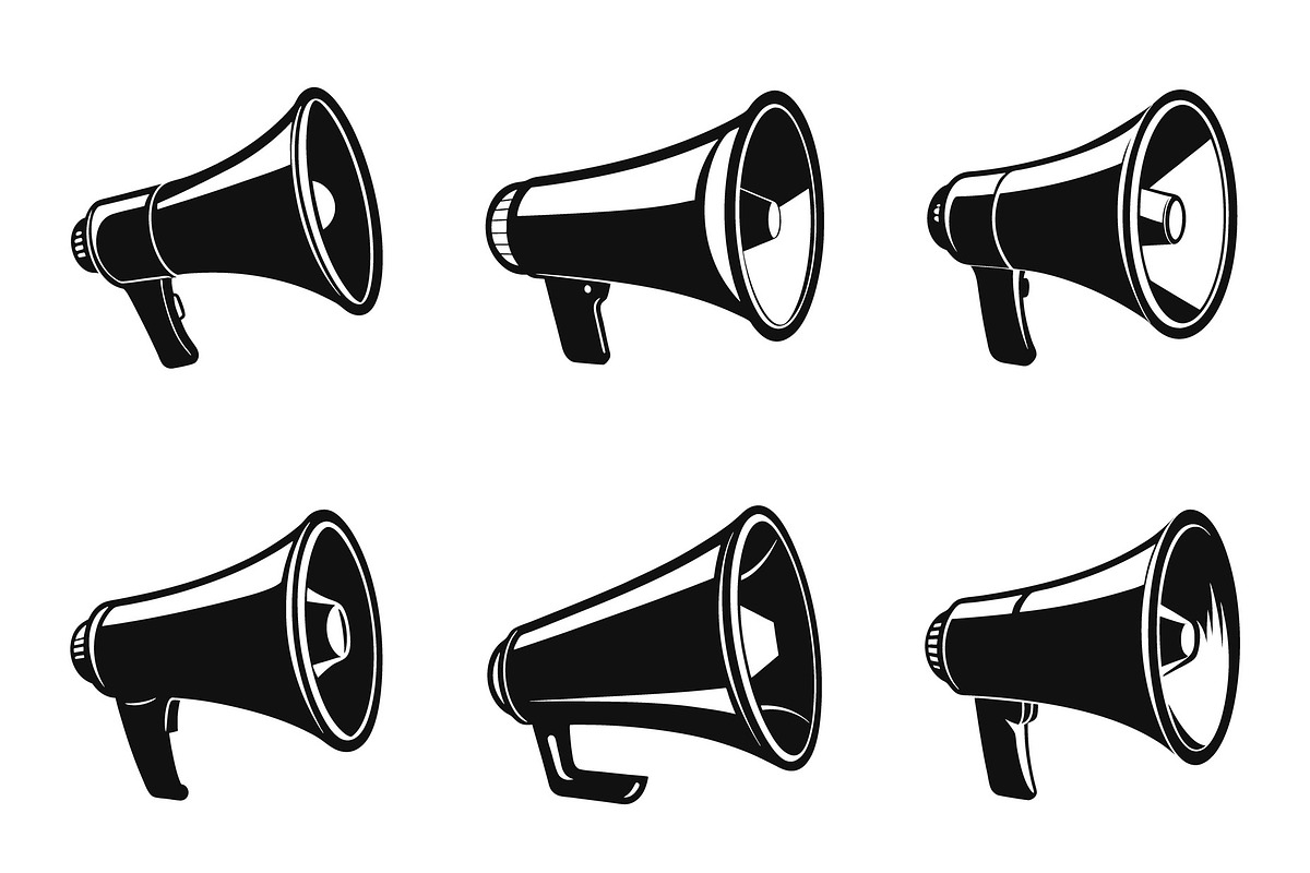 Megaphone or loudhailer Vectors, an Object Graphic by Billah Hub