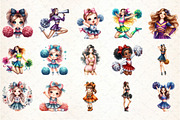 Cute Cheerleader Clipart, an Illustration by DreamCafeArt (Thumbnail 2 of 3)