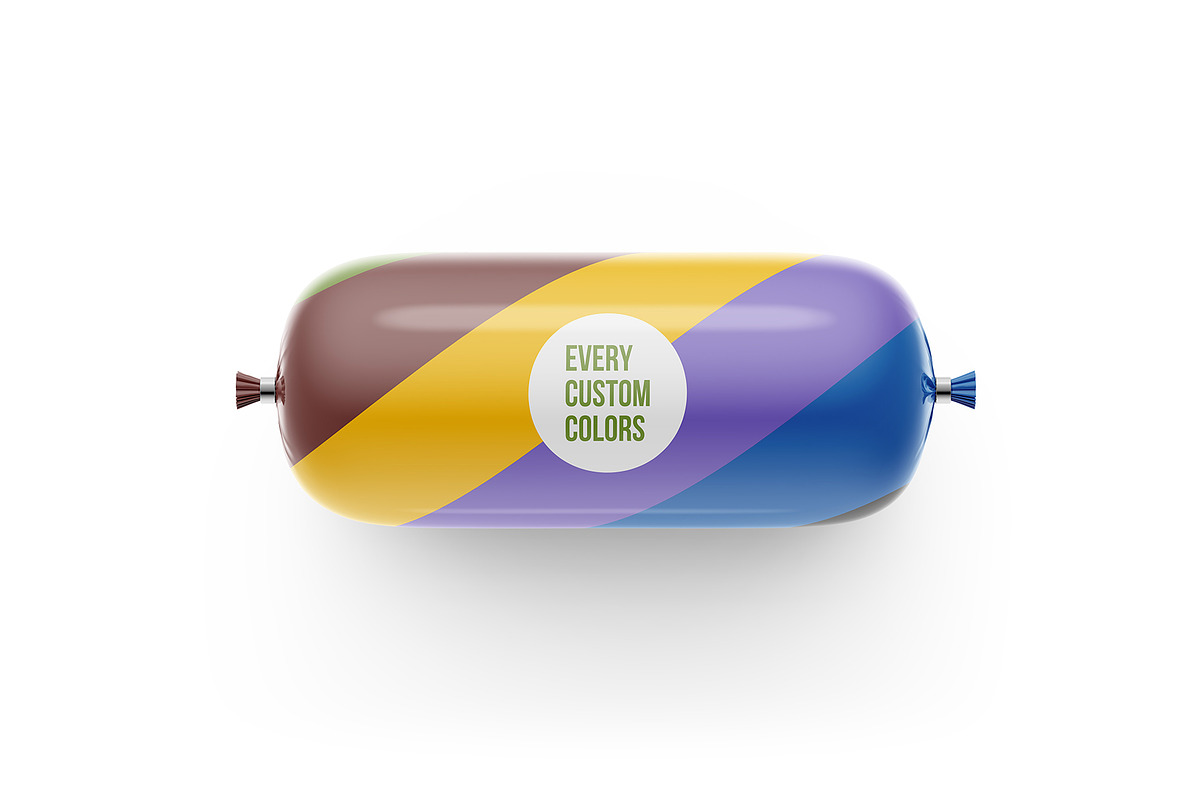 Sausage Chub Medium Mockup, a Packaging Mockup by easymock (Photo 4 of 6)