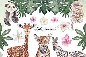 Baby animals - watercolor set