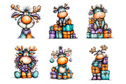 Funny Christmas Reindeer Clipart, an Illustration by SinaCreation (Thumbnail 5 of 11)