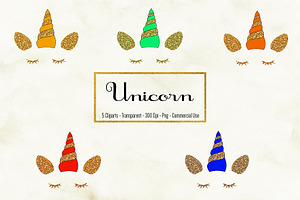 Glitter Unicorn Clipart