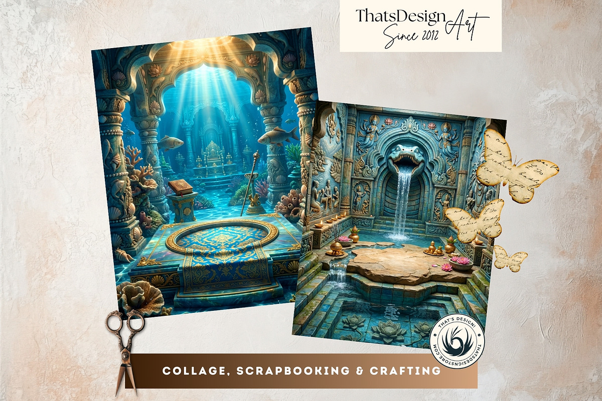 Hindu Mythology Temple Backdrops, a Decorative Illustration by ThatsDesignArt (Photo 8 of 14)