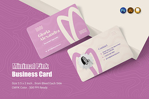 Minimal Pink Business Card