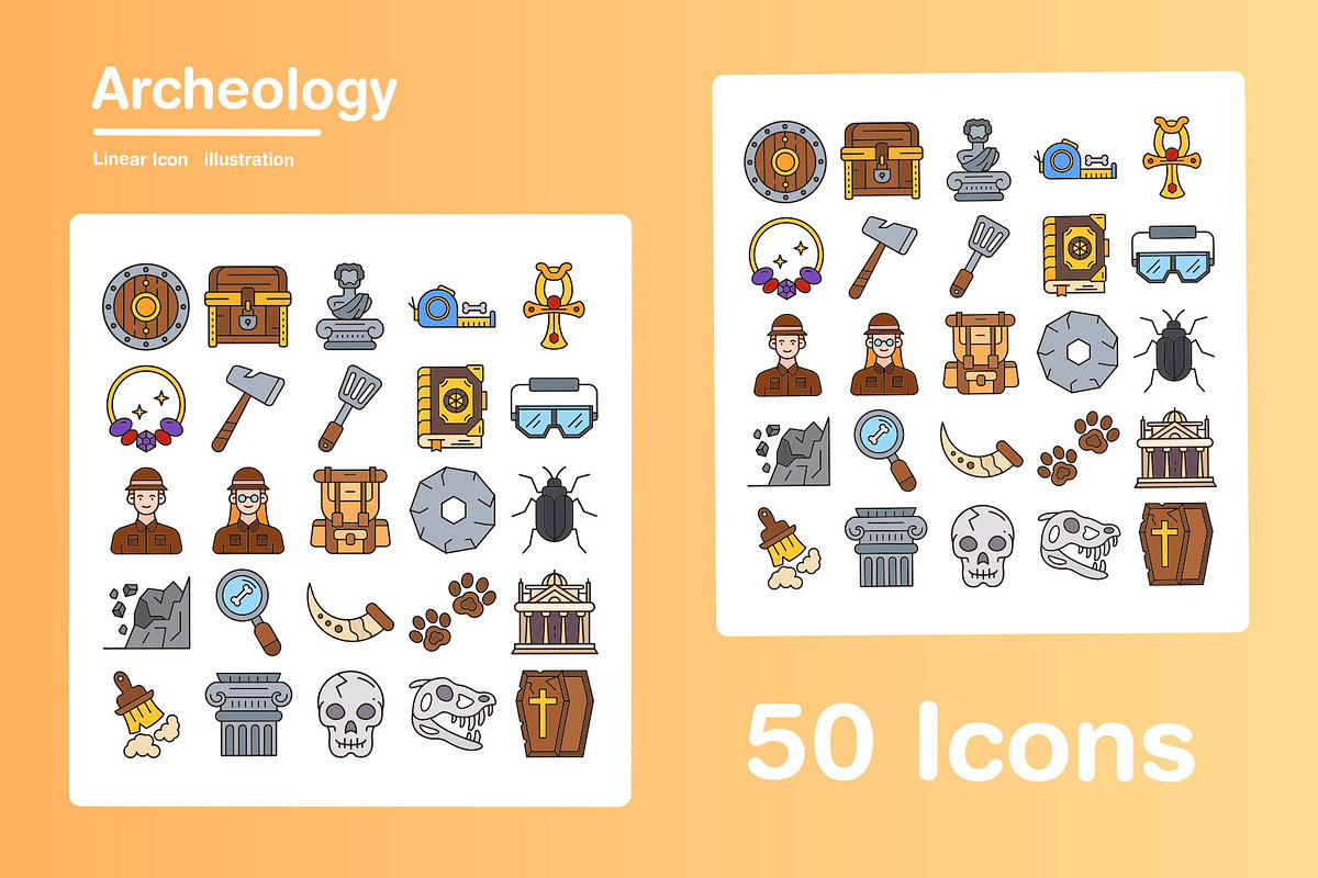 50 Archeology Icons – Editable Icons, an Outline Icon by Pexelverse (Photo 2 of 2)